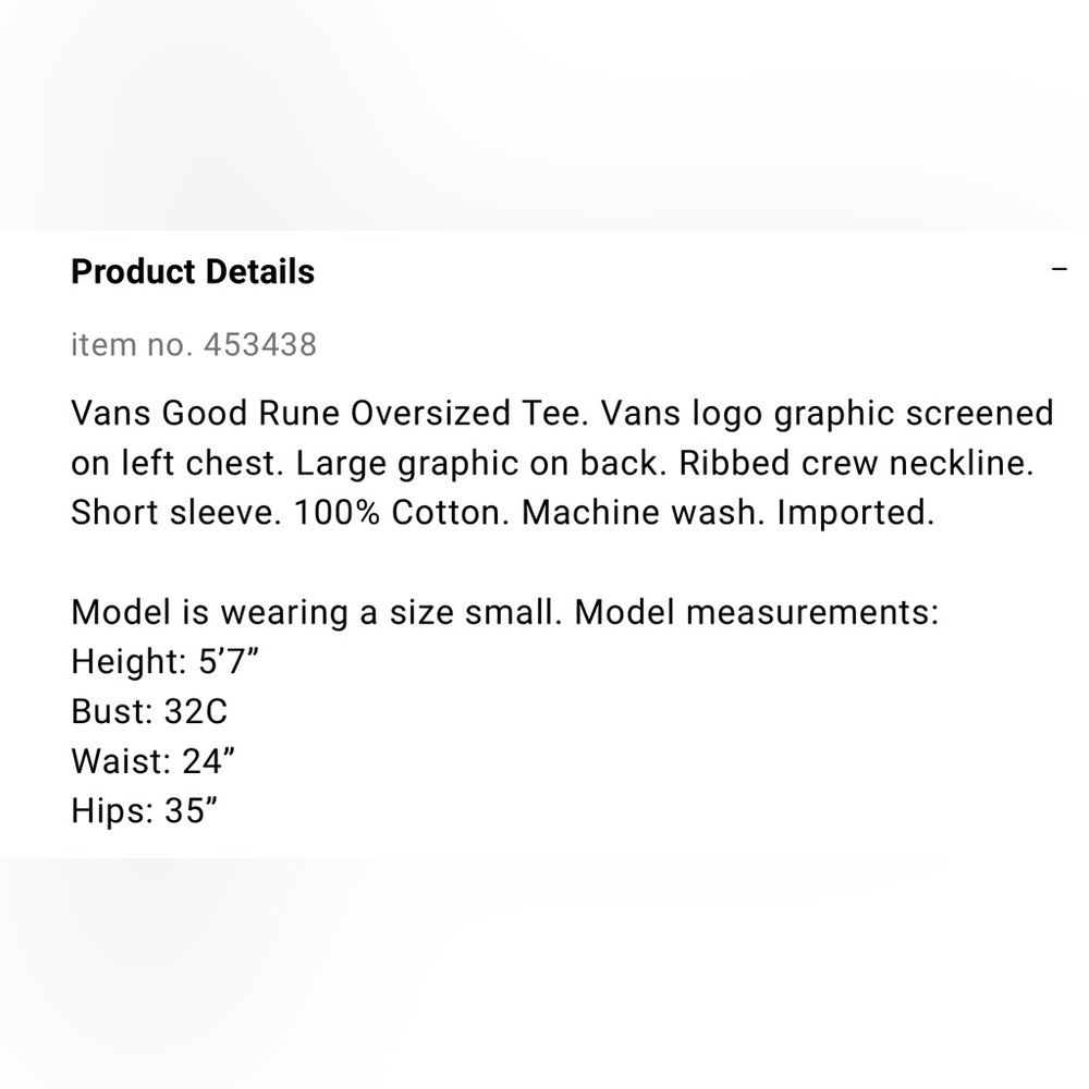 Vans Good Rune Oversized Tee - Picture 6 of 7